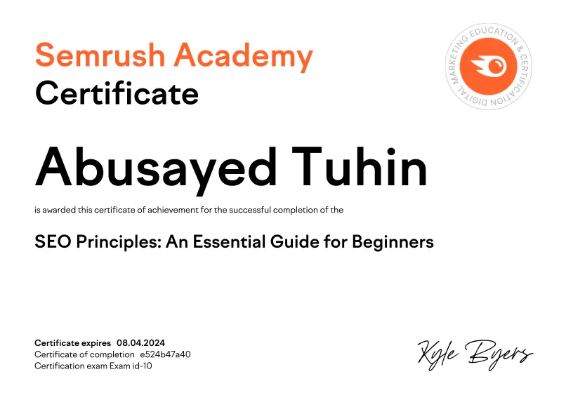 SEMrush Certificate