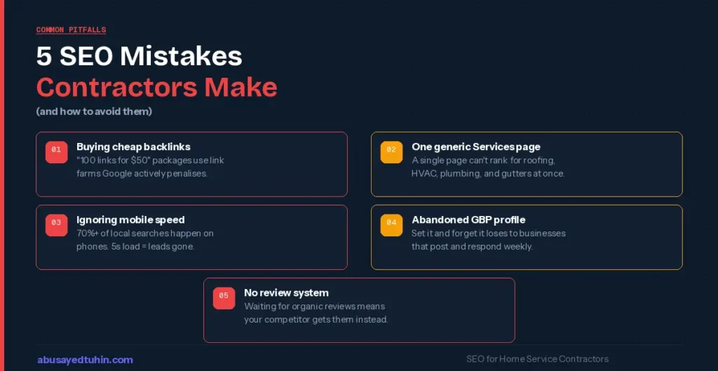 5 SEO mistakes home service contractors make